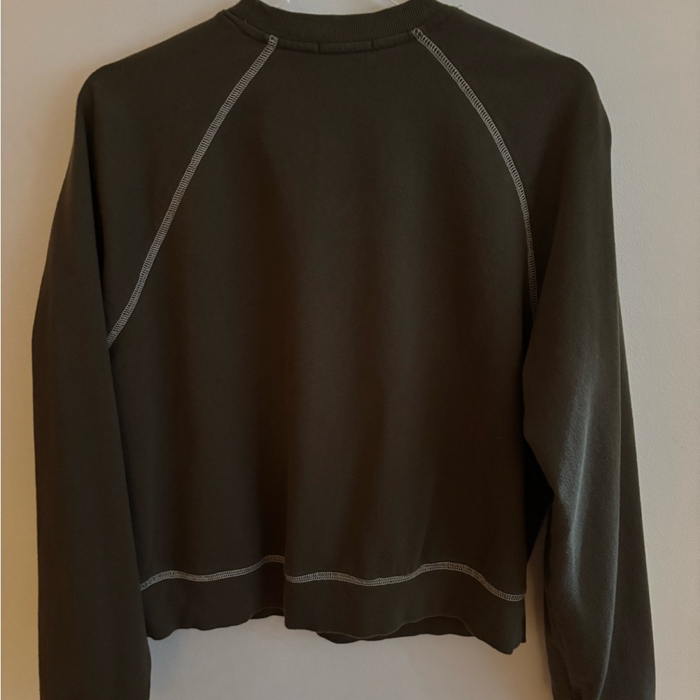 Z Supply Olive Green Ribbed Knit Top